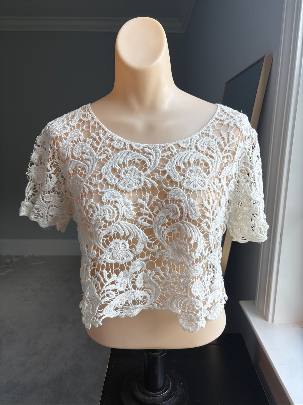 Say What? White Crochet Lace Crop Top